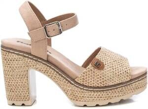 NEW REFRESH women's platform heeled sandals in taupe